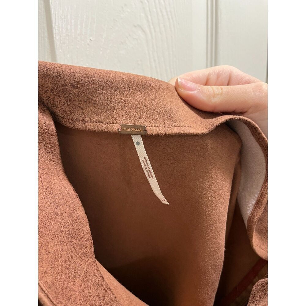 Free People Summer Love Vegan Suede Mini Skirt Size 12 Brown Cowgirl Retro - Picture 5 of 10